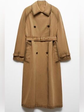 Mango EUC WORN-EFFECT TRENCH COAT